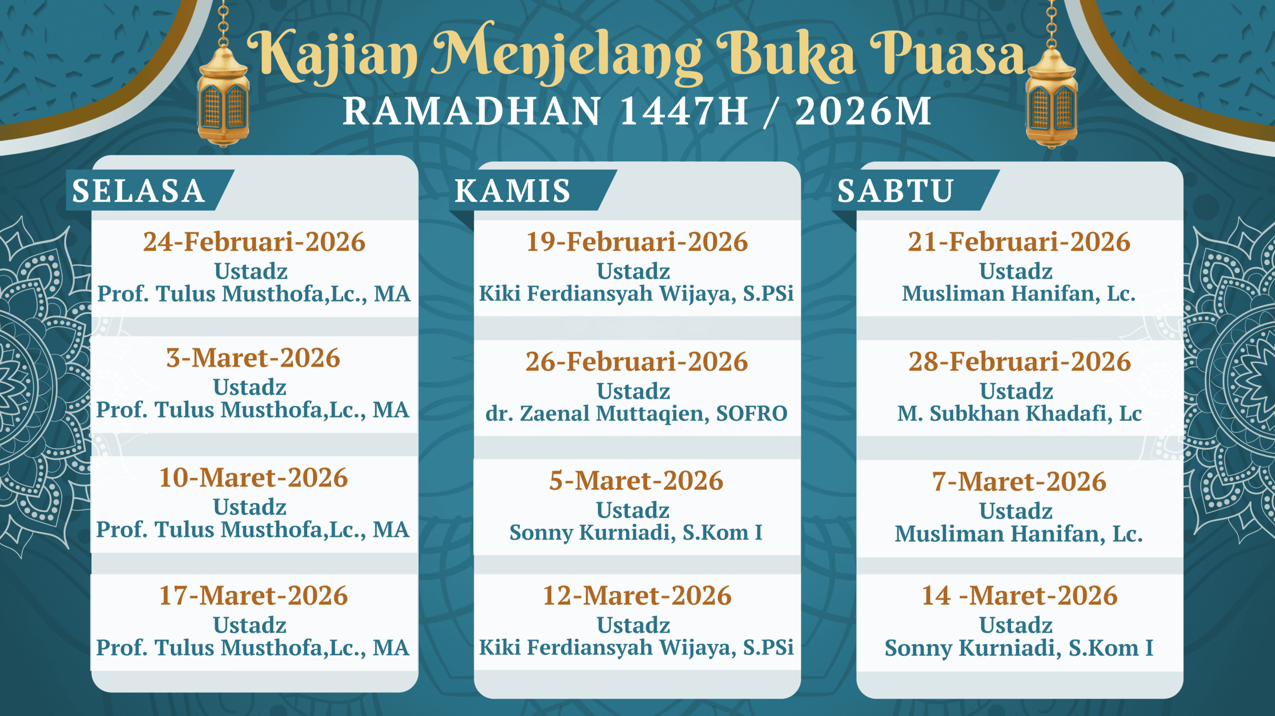 Informasi Kajian Menjelang Buka Puasa - Ramadhan 1447H/2026M